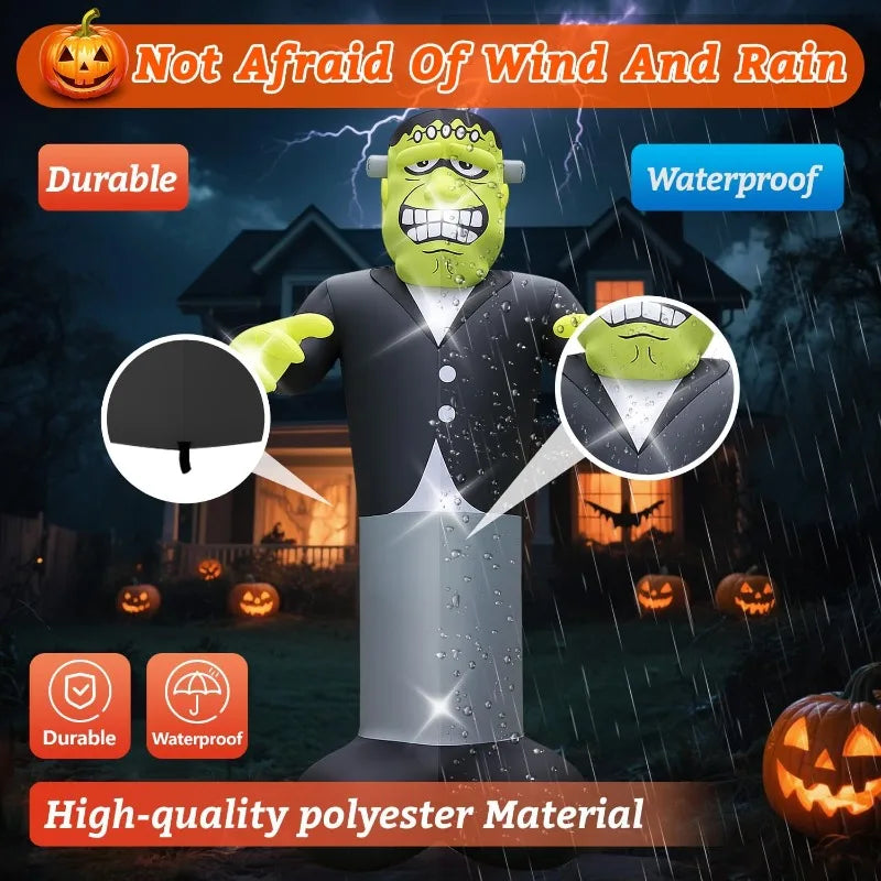 Halloween Inflatables Ghost Decorations Outdoor - 20FT Extra Large Horror Green Monster Halloween Blow up Yard Decorations with