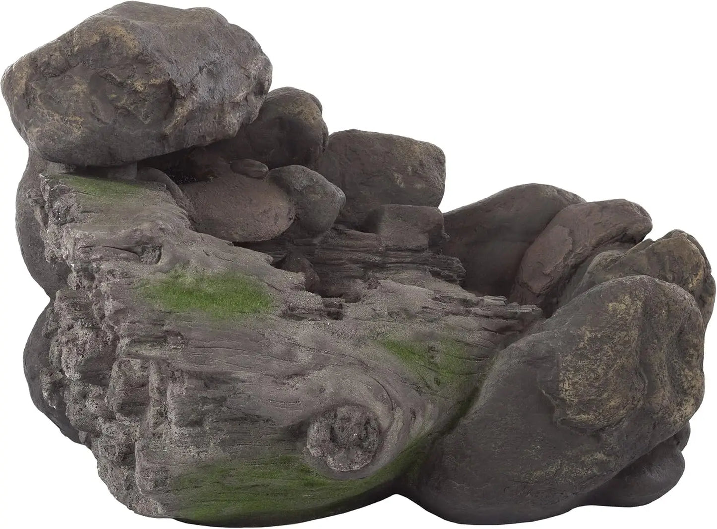 Pure Garden Outdoor Stone Waterfall Fountain with LED Lights for Patio and Garden, Natural Soothing Sounds