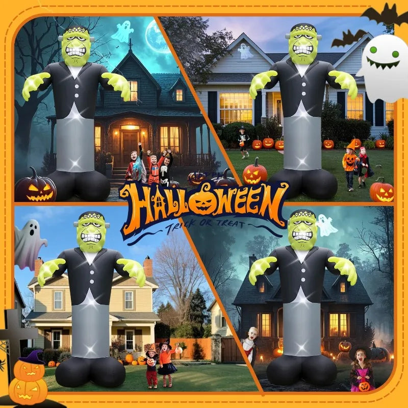Halloween Inflatables Ghost Decorations Outdoor - 20FT Extra Large Horror Green Monster Halloween Blow up Yard Decorations with