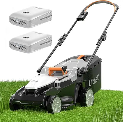 16 inch lawn mower 2 x 20v brushless electric mowers for garden yards, lightweight cordless lawnmower with 6-position height ad