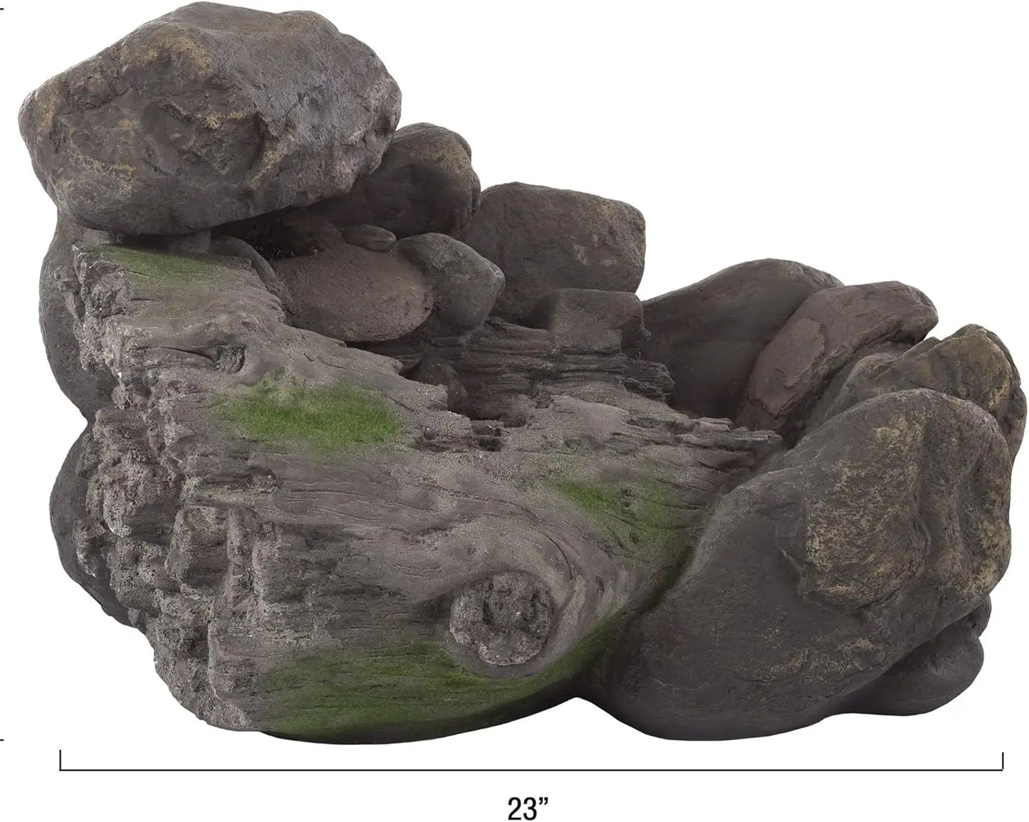 Pure Garden Outdoor Stone Waterfall Fountain with LED Lights for Patio and Garden, Natural Soothing Sounds