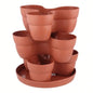 Plant Pots,3-Tier Resin Flower and Herb Vertical Gardening Planter in Terra Cotta Use with Indoor, windowsill, DIY Production