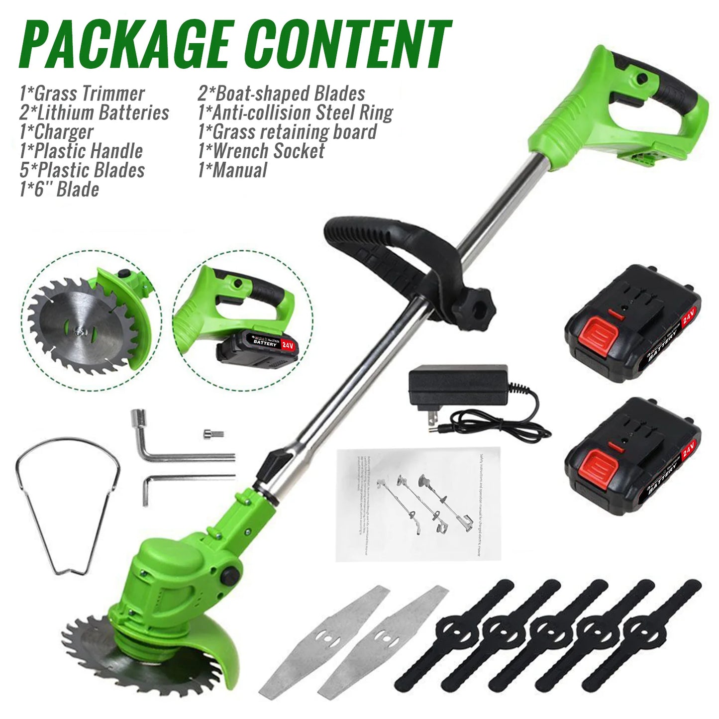 2-in-1 Cordless Grass Trimmer