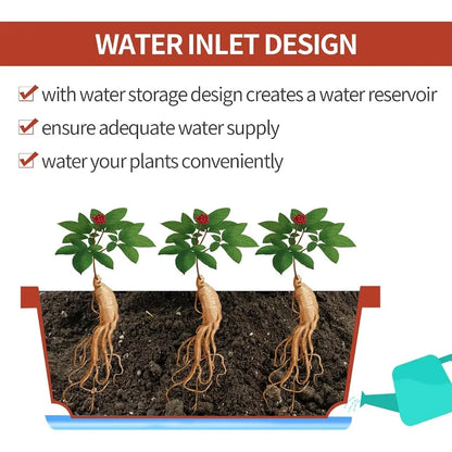 7Pack Rectangular Plastic Window Box Planters 17 Inches Tall with Saucers for Indoor and Outdoor Gardens Ideal for Vegetables F