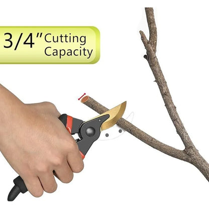 Garden Pruning Shears Stainless Steel Blades Handheld Scissors Set with Gardening Gloves Heavy Duty Garden Bypass Pruning Shear