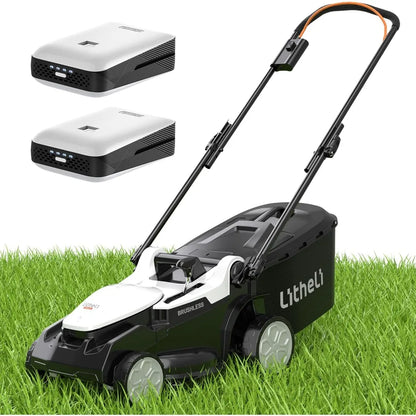 16 inch lawn mower 2 x 20v brushless electric mowers for garden yards, lightweight cordless lawnmower with 6-position height ad