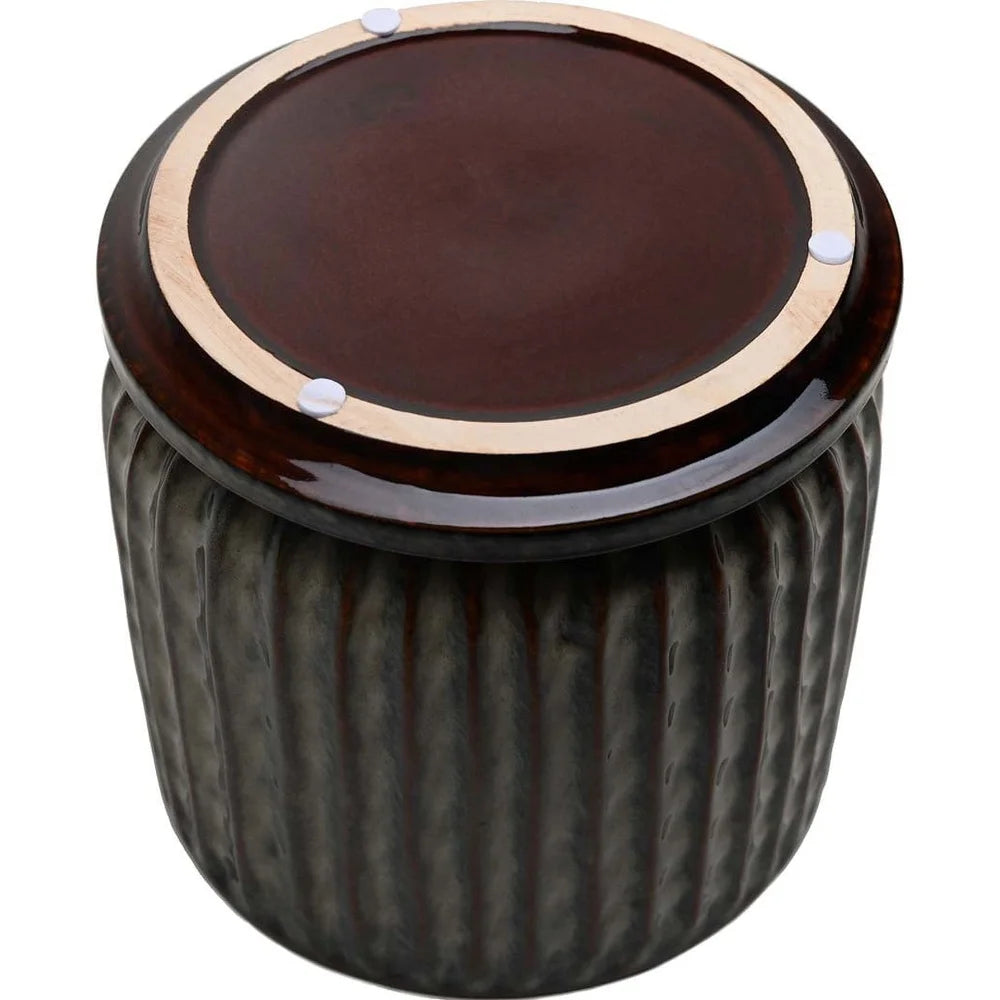 Ceramic Planter 8 Inch with Attached Saucer Drainage Holes Modern Indoor Outdoor Flower Pot Durable Gardening Container