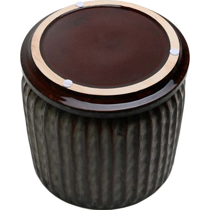 Ceramic Planter 8 Inch with Attached Saucer Drainage Holes Modern Indoor Outdoor Flower Pot Durable Gardening Container