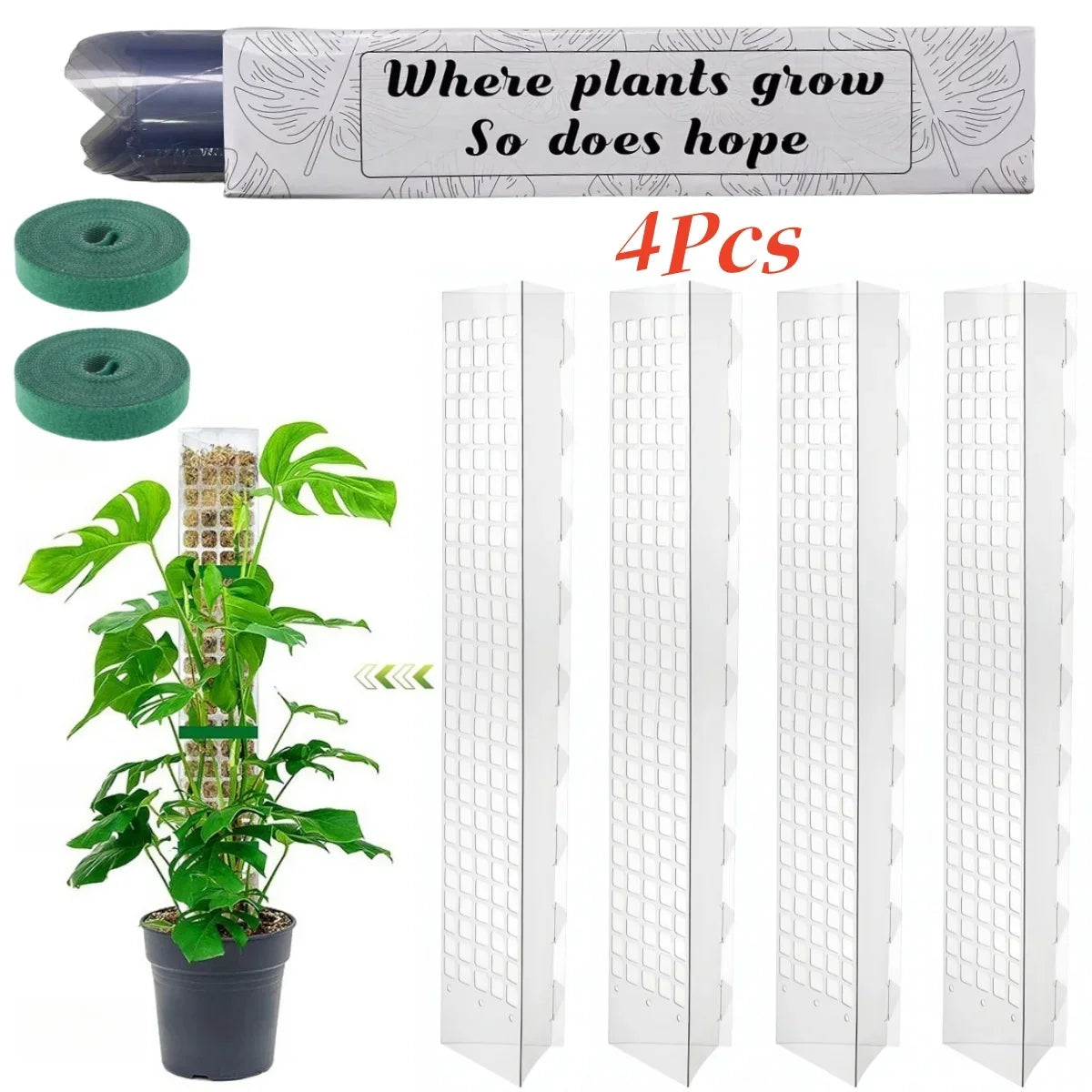 Moss Pole Plastic Plant Stand Indoor Climbing Plants Guardian Tutors Pot Moss Stick For Plants Growth Garden Support Accessories