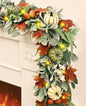 Fall Decorations for Home - 5.9 Ft Fall Leaves Garland with Pumpkin Lamb Ears Leaves Maple Leaves, Autumn Garland for Home Mantl