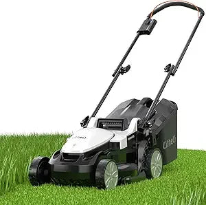 16 inch lawn mower 2 x 20v brushless electric mowers for garden yards, lightweight cordless lawnmower with 6-position height ad