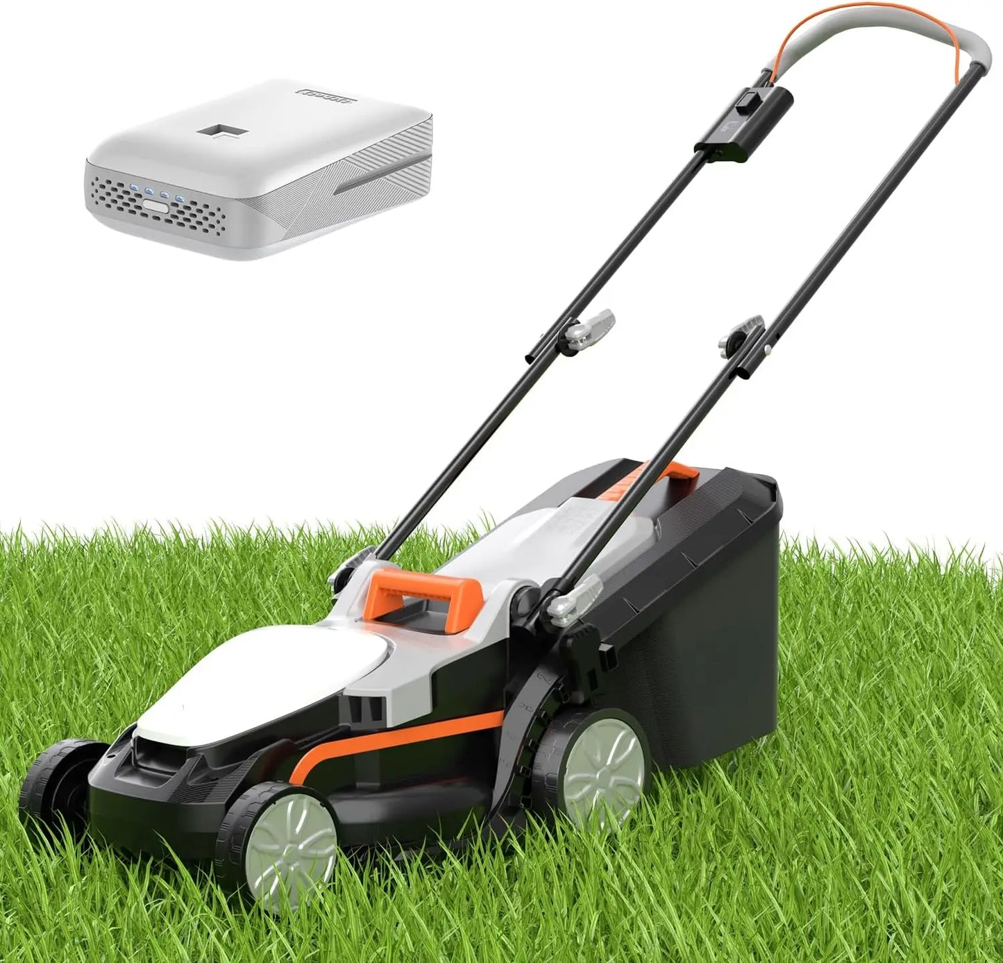 16 inch lawn mower 2 x 20v brushless electric mowers for garden yards, lightweight cordless lawnmower with 6-position height ad