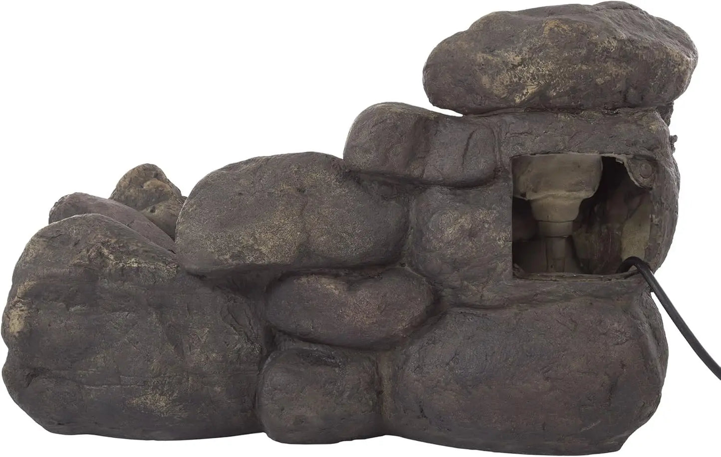 Pure Garden Outdoor Stone Waterfall Fountain with LED Lights for Patio and Garden, Natural Soothing Sounds