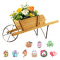 2 In 1 Wheelbarrow Planter Wooden Wagon Planter with 9 Magnetic Accessories for Garden Yard