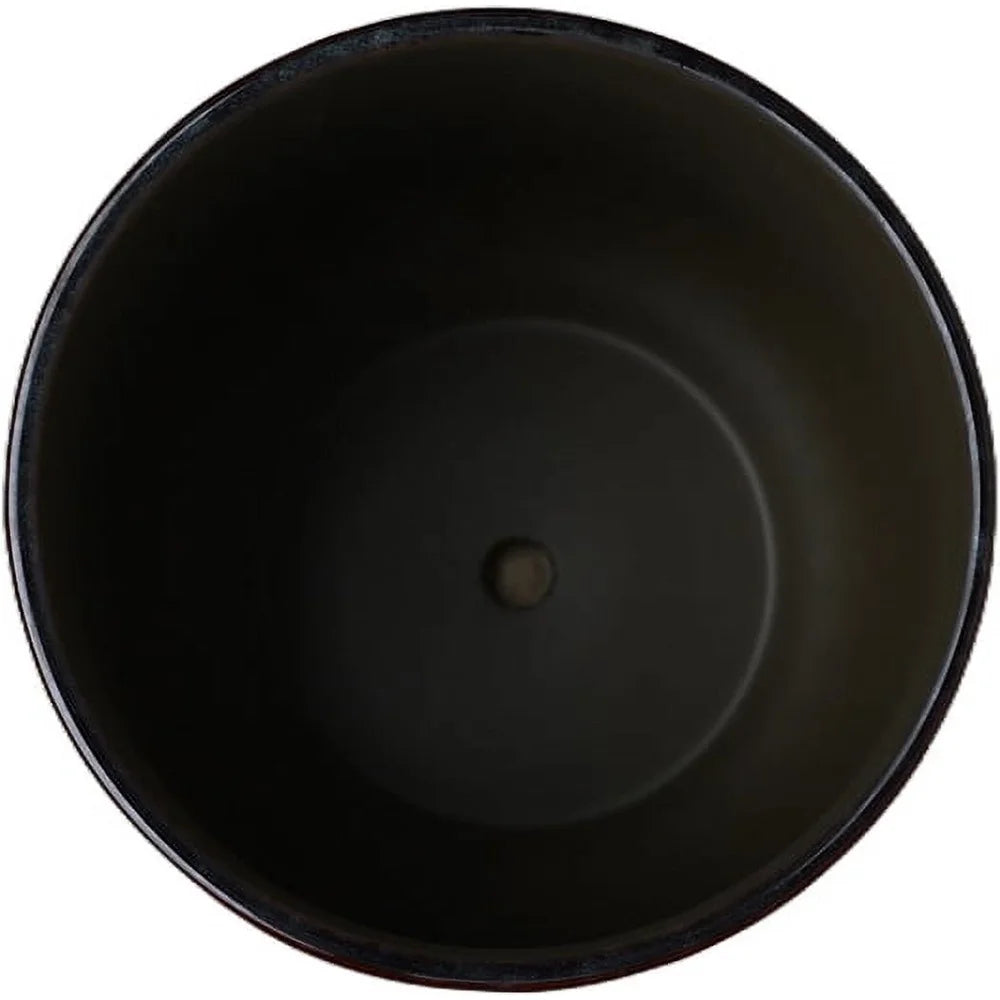Ceramic Planter 8 Inch with Attached Saucer Drainage Holes Modern Indoor Outdoor Flower Pot Durable Gardening Container