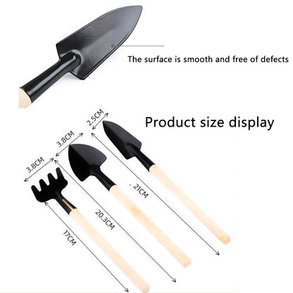 3Pcs Shovel Rake Spade Set Small Rake Shovel Spade Multifunction Garden Tool Sets Wooden Handle Hand Planting Tools for Kids